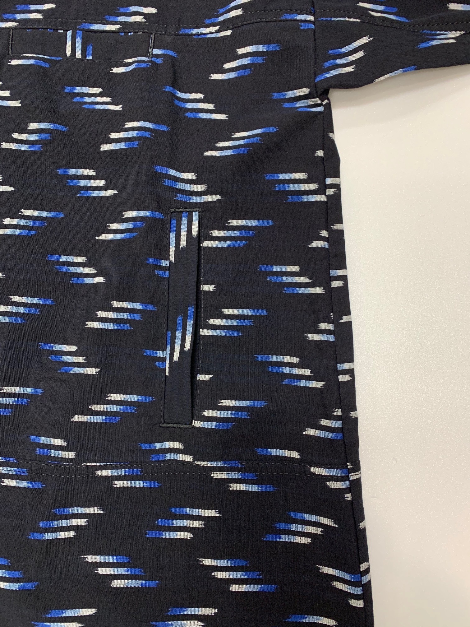 儀右ヱ門 ギエモン ワンピース ソ8 ほたる黒 ブルー白 久留米絣 日本製 久留米絣専門店 儀右ヱ門 Giemon