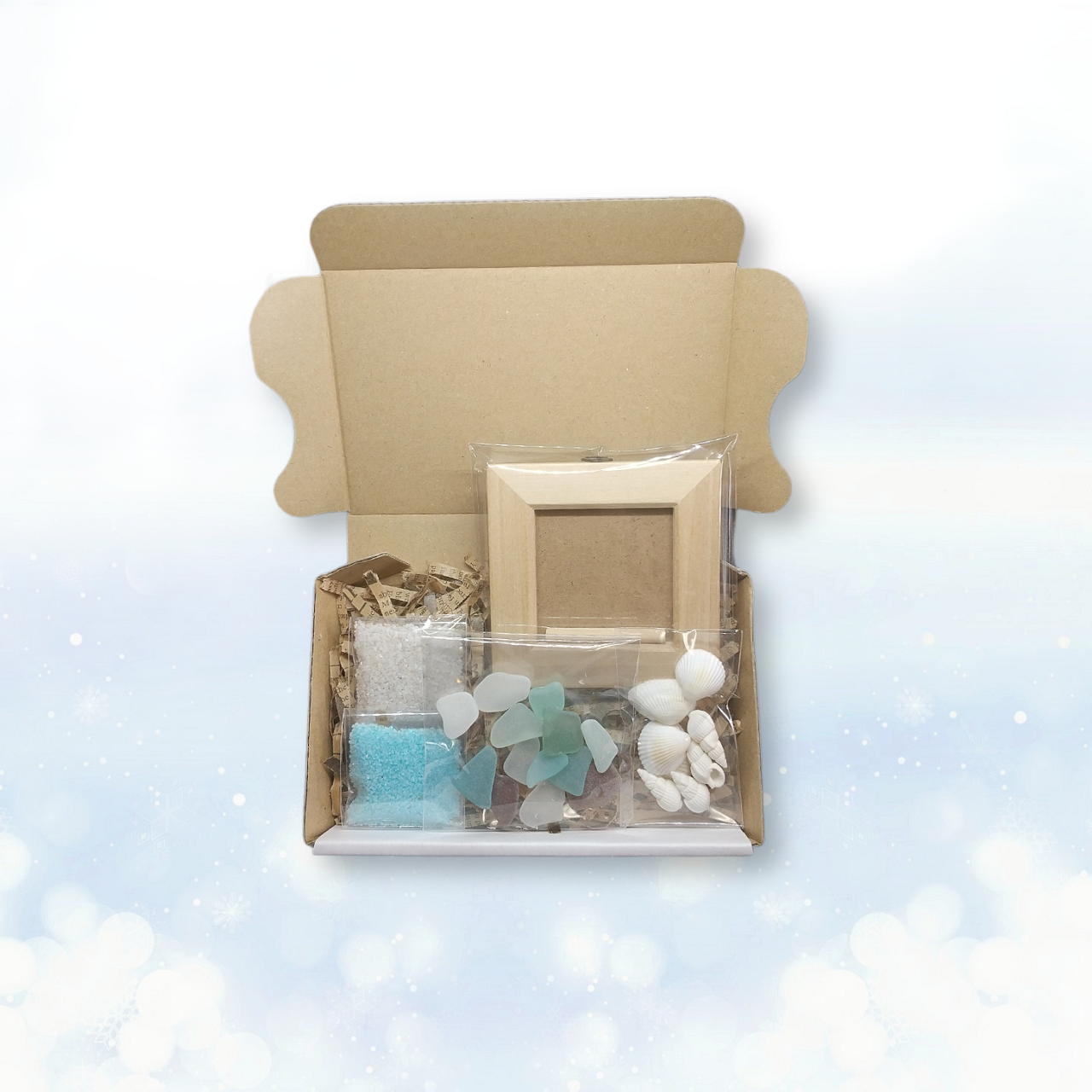 簡単手作りキット フォトフレームミニ 天然シーグラス専門店 A Glass