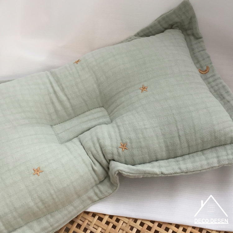 ベビー枕 3重ガーゼ 月と星の刺繍 イブル Baby Pillow 赤ちゃん 枕 イブルと韓国こども服のお店 Deco Desen Base店