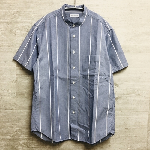 Beauty Youth ビューティアンドユース バンドカラーシャツ Xs ブルー ホワイト 中目黒z３ ブランド古着brooch