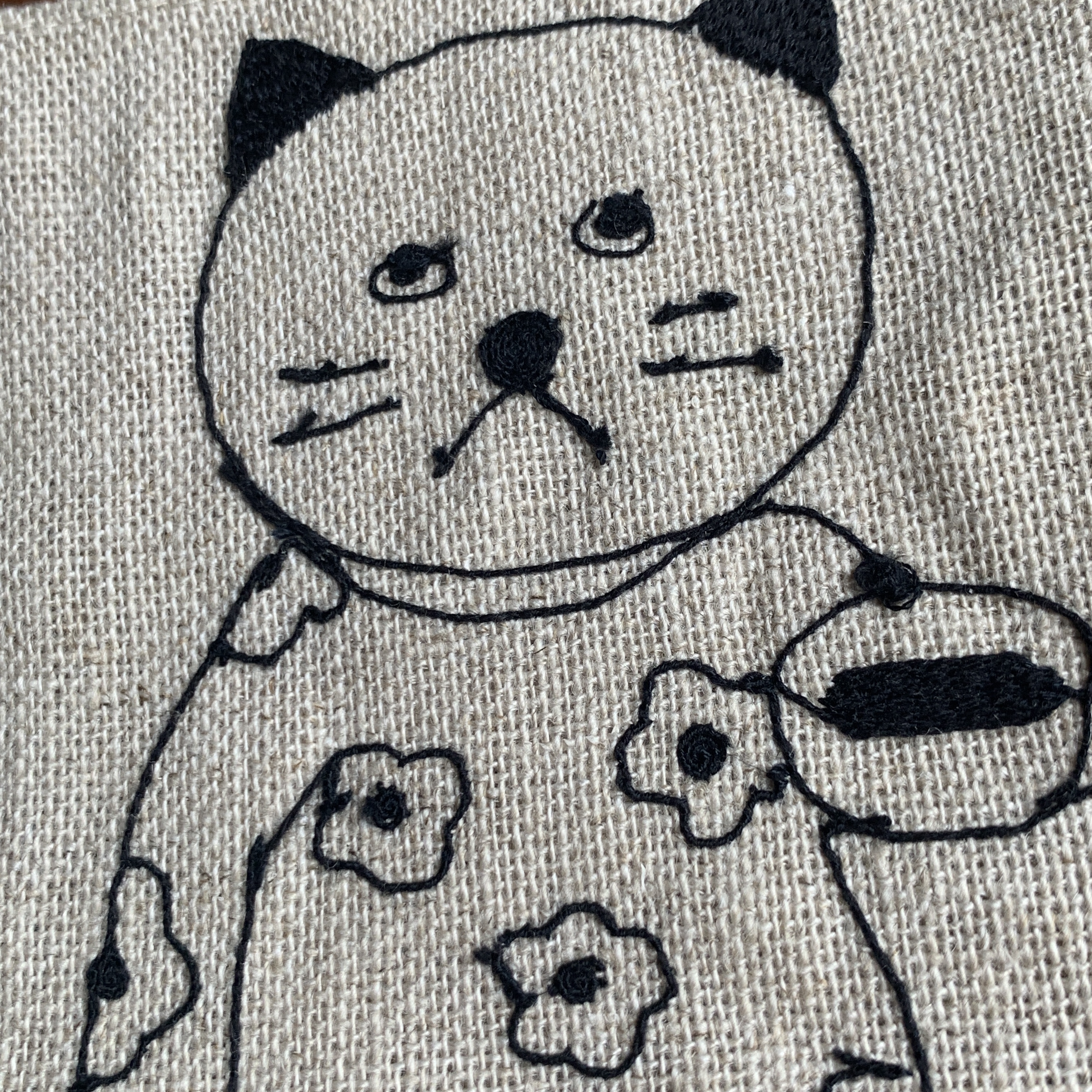 Sennokoto 菅原しおん Classiky リネンの刺繍コースター Robin Aso