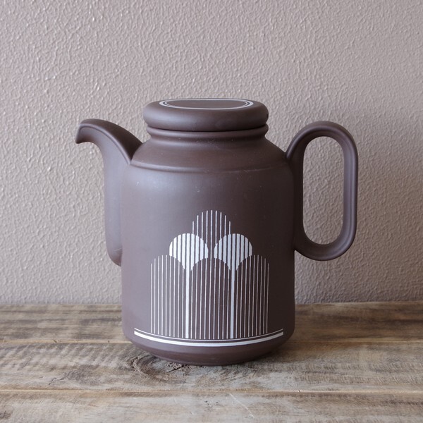 Hornsea Impact ホーンジー インパクト コーヒーポット ブラウン 白 レトロ 1029 アンティーク ヴィンテージ 食器 陶器 シンプル モダン おしゃれ Flohmarkt フローマルクト