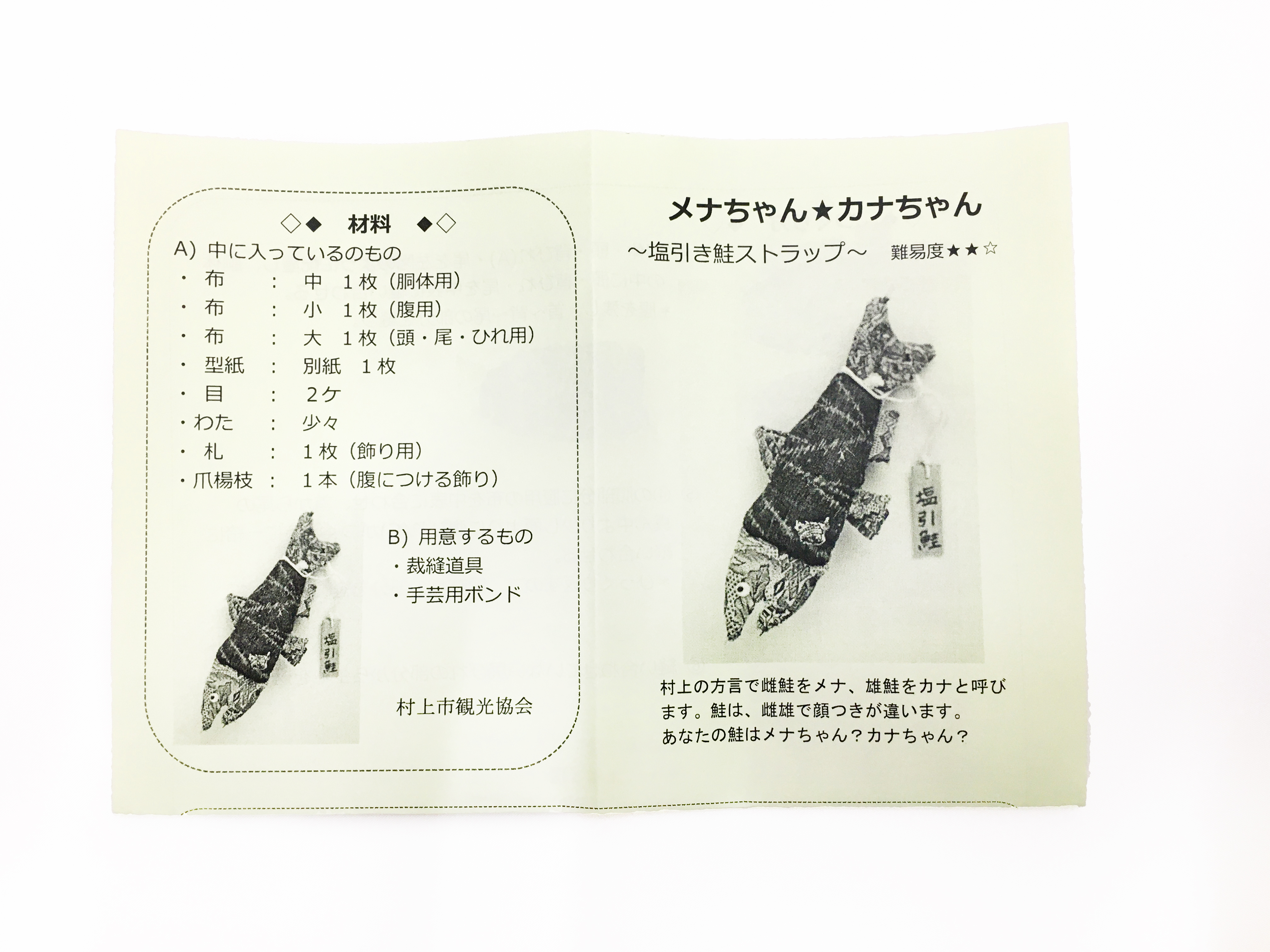 手作りキット 塩引き鮭マスコットストラップ作成キット 村上市観光協会オリジナルグッズ Murakami Original