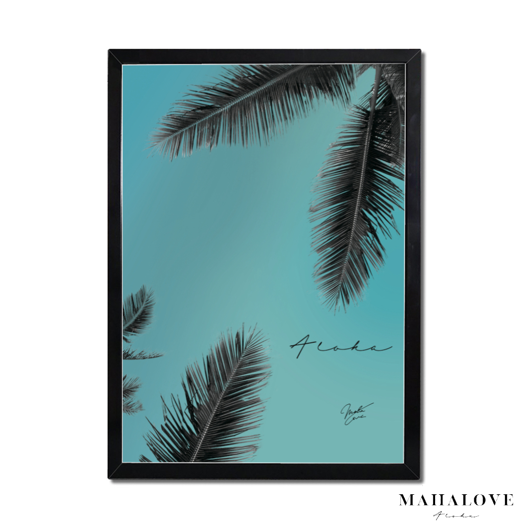 Palm Tree Lanikai ハワイ ボタニカル ヤシの木 おしゃれポスター A1サイズ Mahalove Make Sense Art Gallery