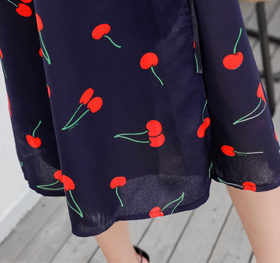 韓国ファッション さくらんぼ ワンピース レディース チェリー 原宿系 オルチャン ひざ丈 春夏 Tb 504 毒いちご 韓国ファッション