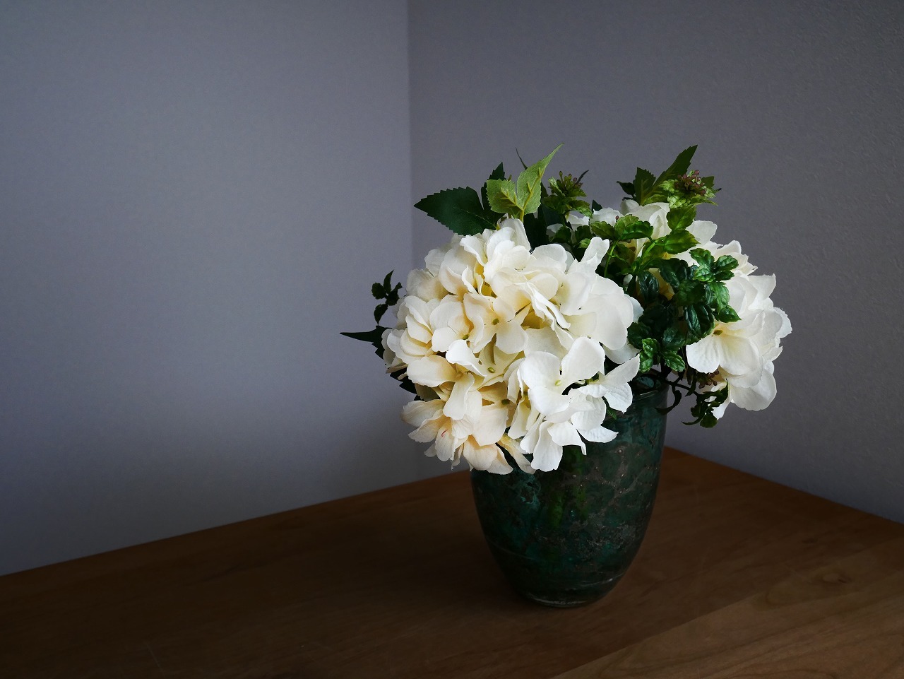 Artificial Flower Summer Arrangement Hydrangea 造花アレンジメント 器付き アジサイ 01 せんとぎゃばん
