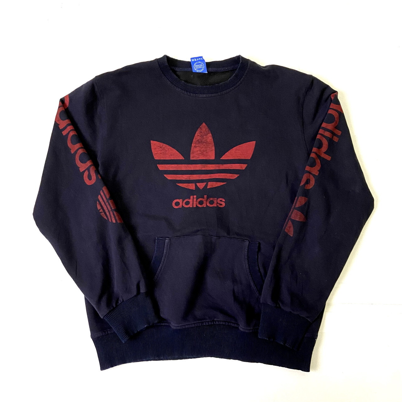 Adidas アディダス トレフォイルロゴ フロントプリント スウェット メンズl 古着 袖プリント ブラック 黒色 スウェット Al2109 Cave 古着屋 公式 古着通販サイト