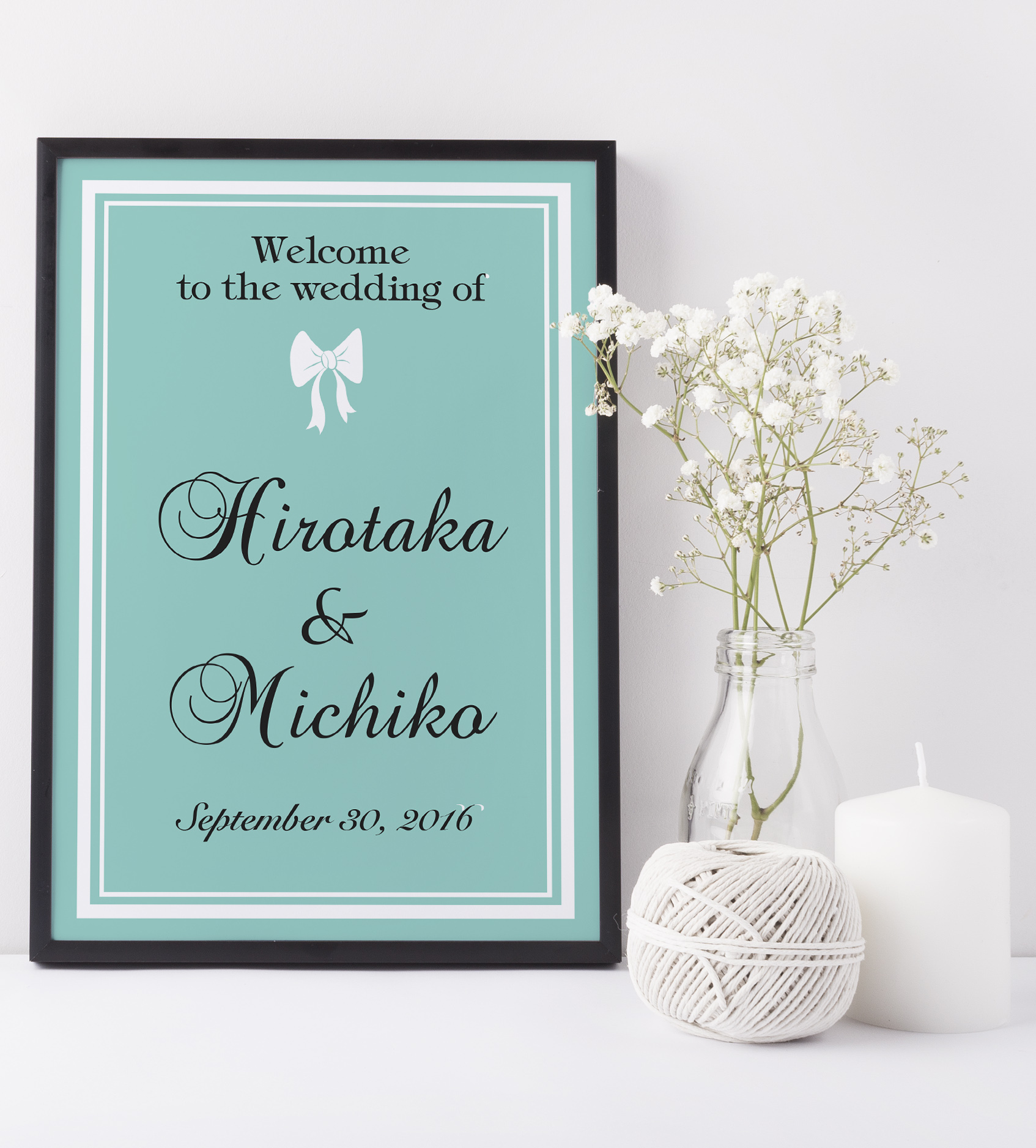 ティファニーブルーのウェルカムボード Tiffany 結婚式 インテリア Diy Store Pbw