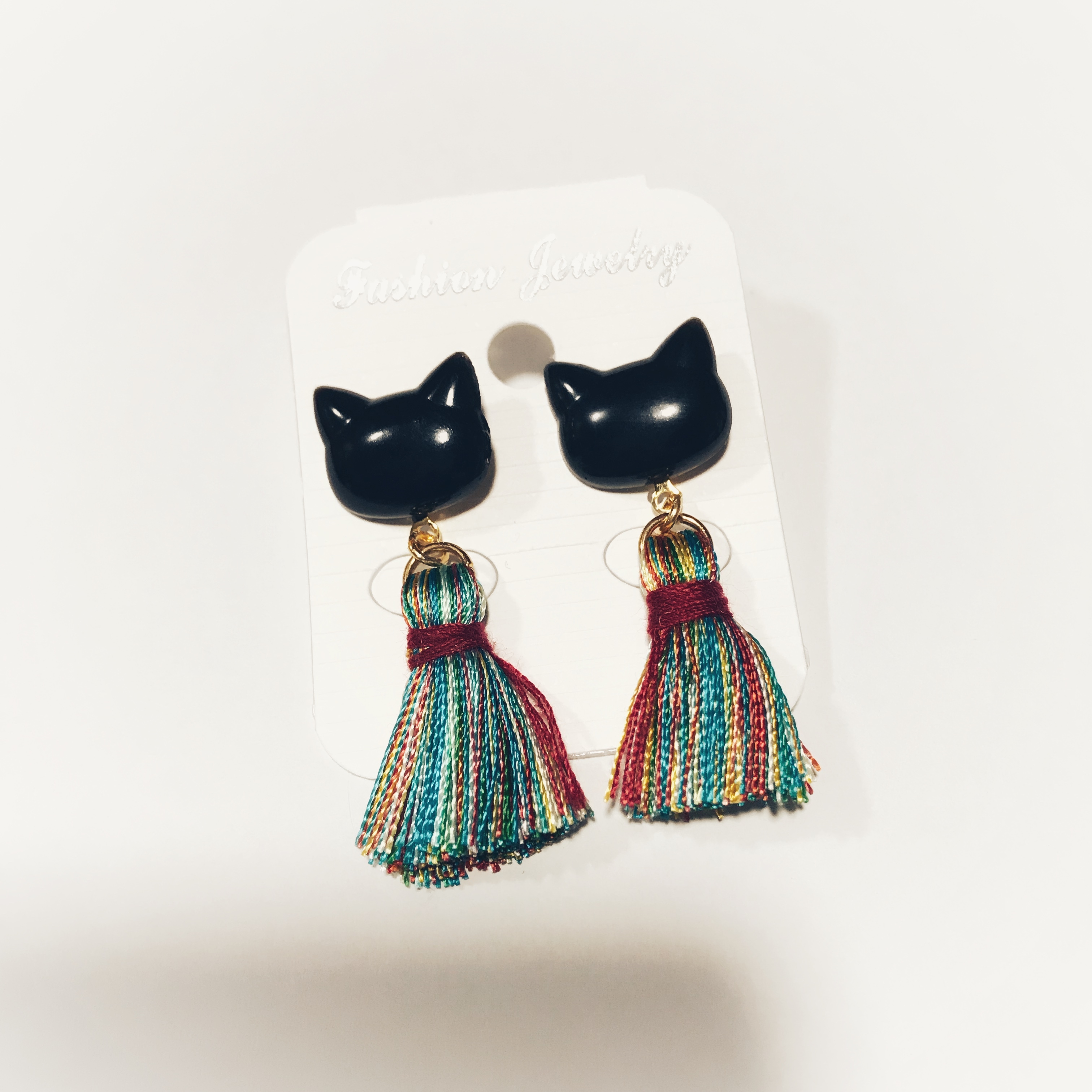 猫モチーフピアス タッセル 黒猫 Tony Dog Zakka ハンドメイド犬服と雑貨のお店