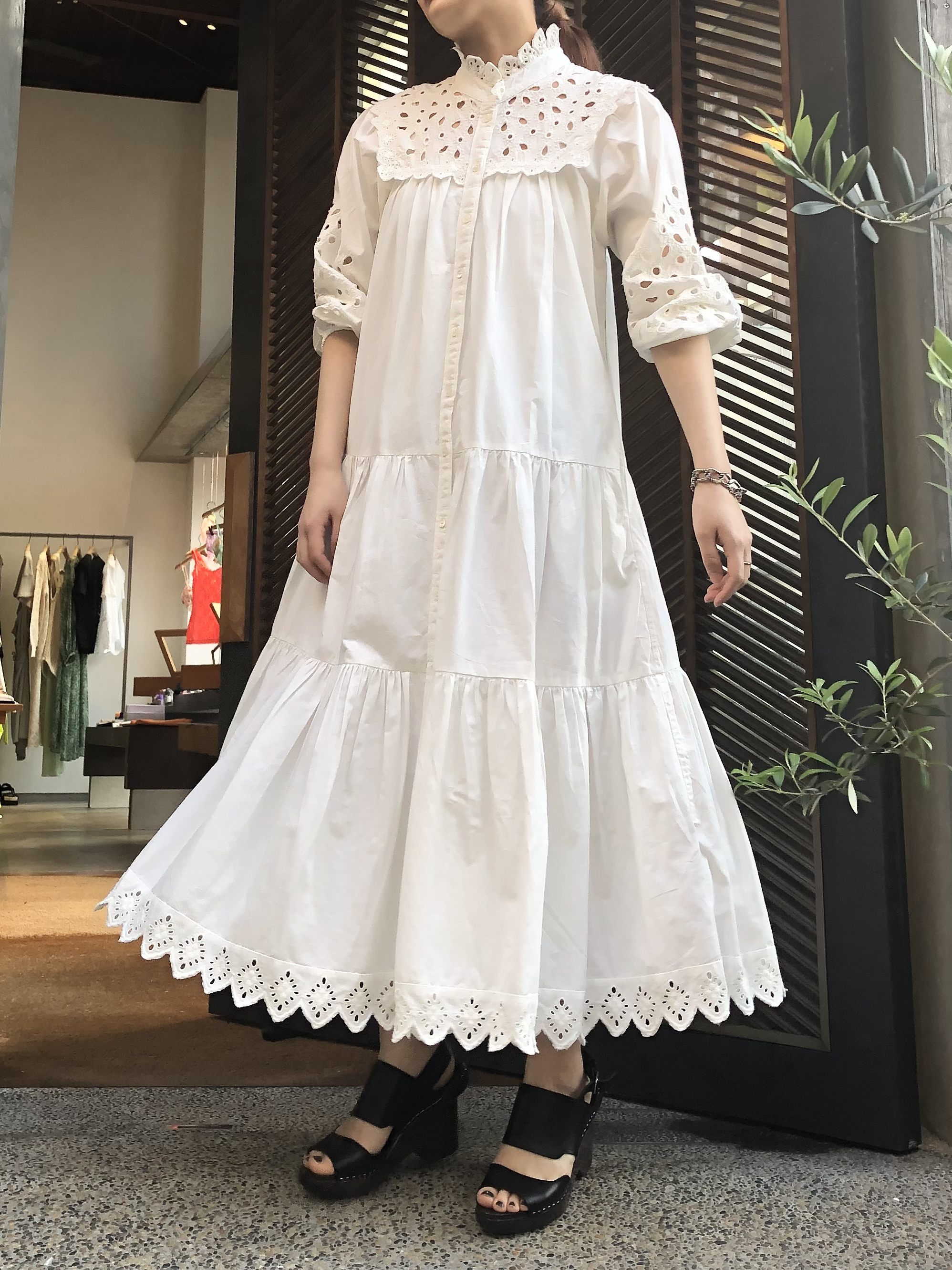 21ss Sea New York シーニューヨーク Hazel Eyelet L S Button Down Dress Trentのオンラインショップ 福岡市のセレクトショップ