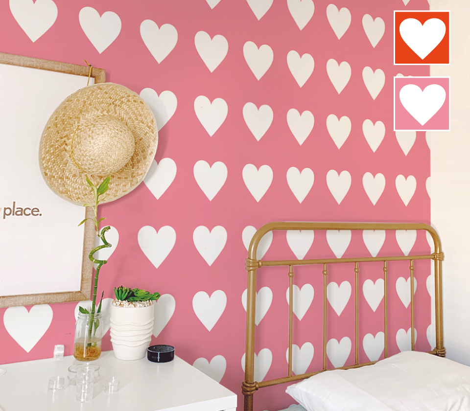 壁紙 Dt 006 ハート Wearll ウェアル 貼ってはがせるシール壁紙