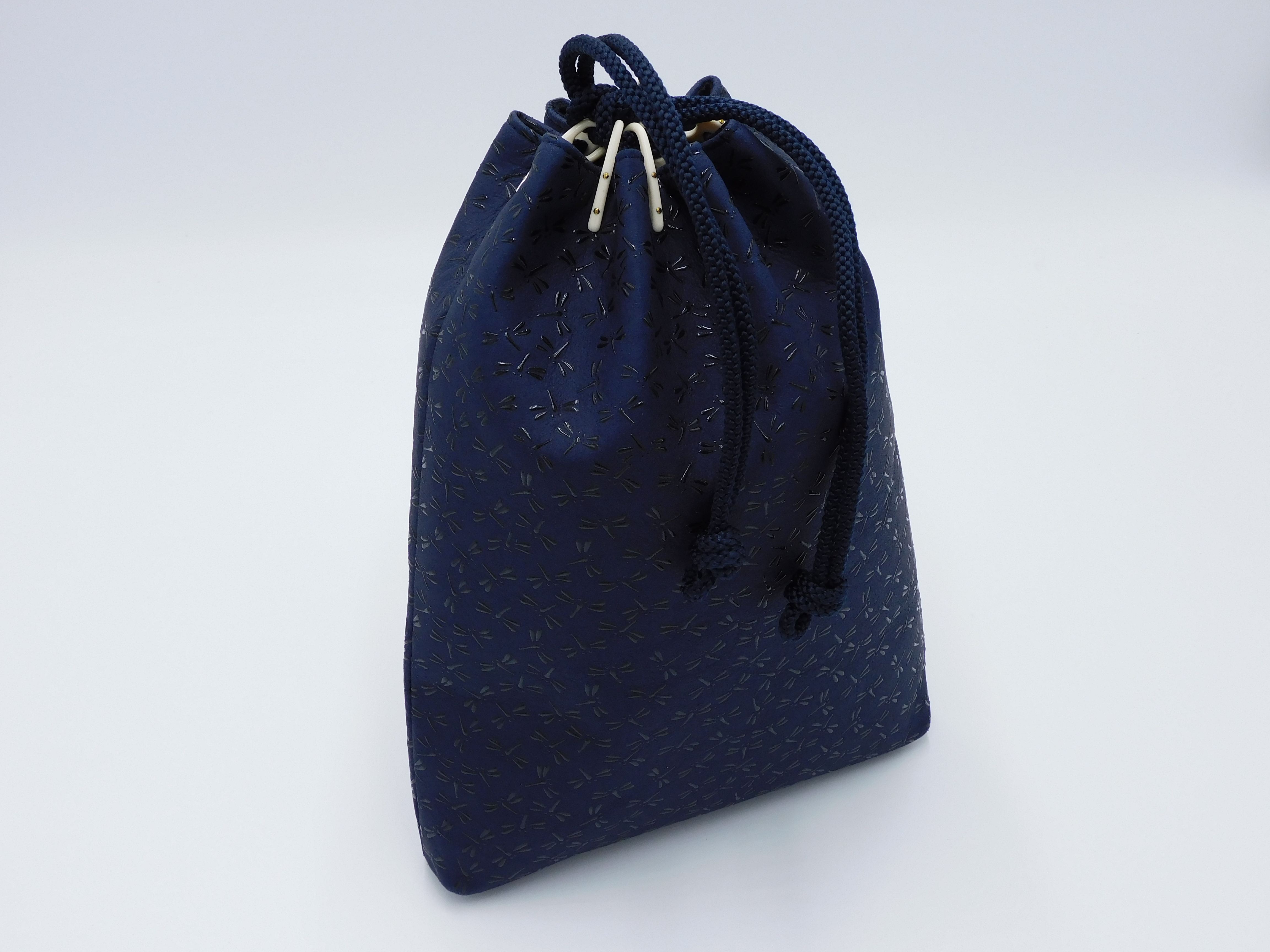 合財袋 中 紺 黒 トンボ柄 浅草前川印伝 直営オンラインショップ