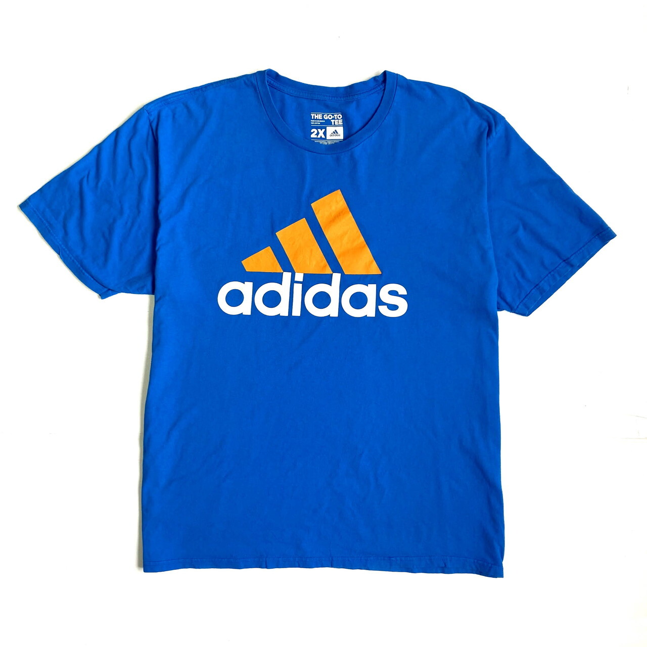 ビッグサイズ Adidas アディダス ロゴ プリントtシャツ メンズ2xl 古着 ブルー 水色 Tシャツ Cave 古着屋 公式 古着通販サイト