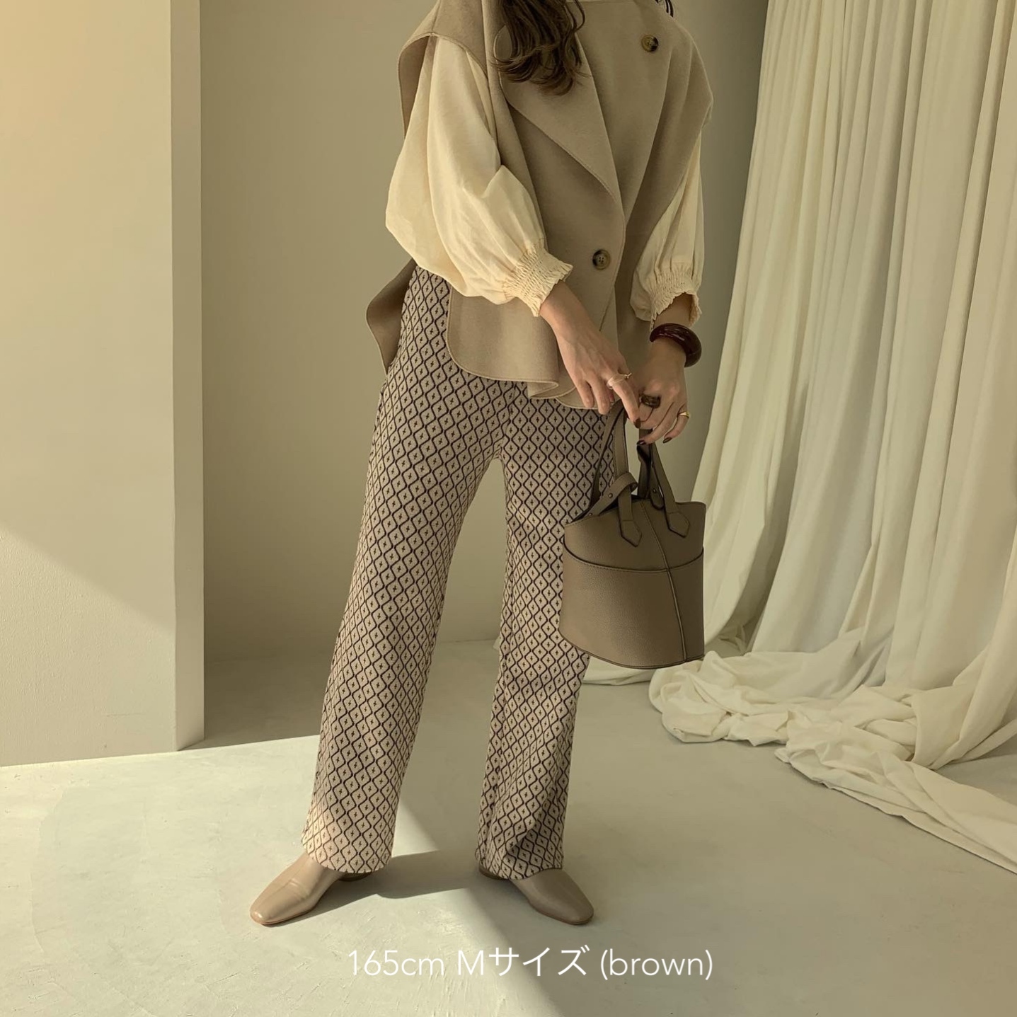 春バーゲン 特別送料無料 Amiur エミレ Jacquard Knit Pants ベージュ セール30 Off Bestcollege Co Za