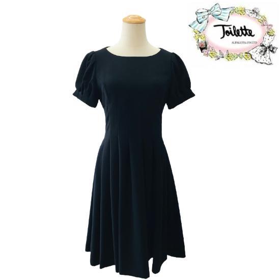 トワレ Toilette 新品 パフスリーブワンピース ブラック 大人かわいい服 ディリーウェアー 393 143 Gold Smith