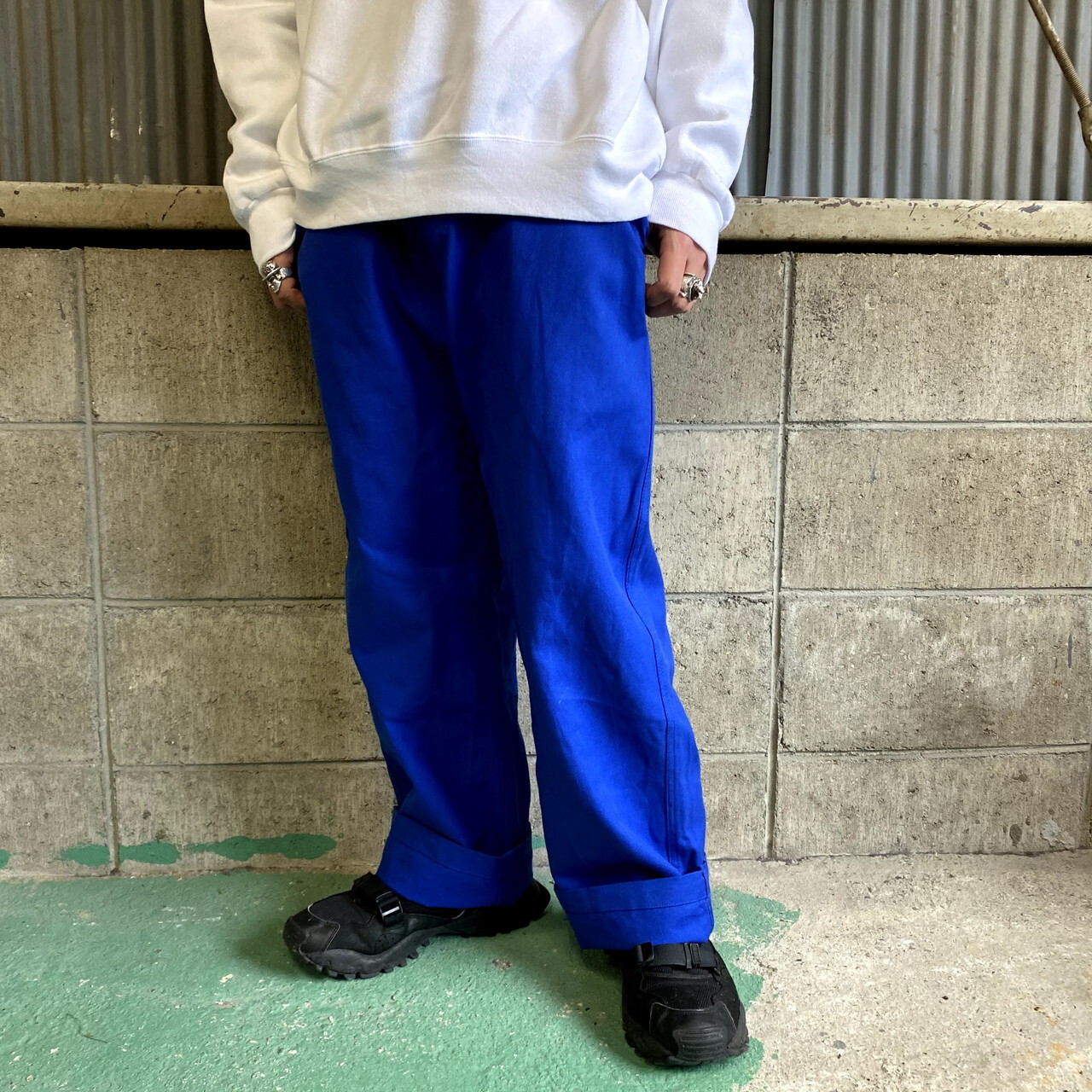 フランス製 Le Coq Bordeax コットンツイル ユーロワークパンツ ブルー 青色 メンズw37 古着 フレンチワークパンツ カラーパンツ ワークパンツ Al Cave 古着屋 公式 古着通販サイト