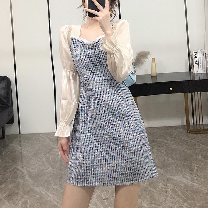 2色 袖オーガンジーのフロントリボンツイードワンピ 9690 Sucrier シュクリエ お砂糖みたいに甘くてかわいい 量産型プチプラガーリー服 通販