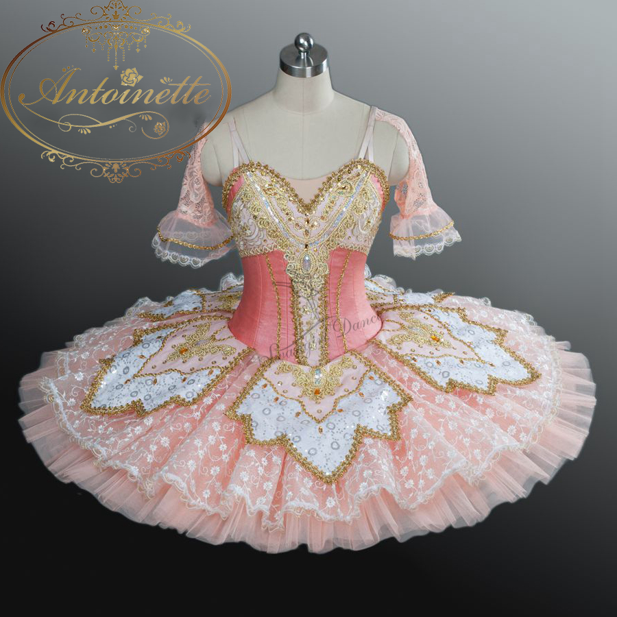 高級 バレエ 衣装 レオタード チュチュ ピンク 刺繍 親子 女の子 レディース Dance Dress Girl Ladies Antoinette