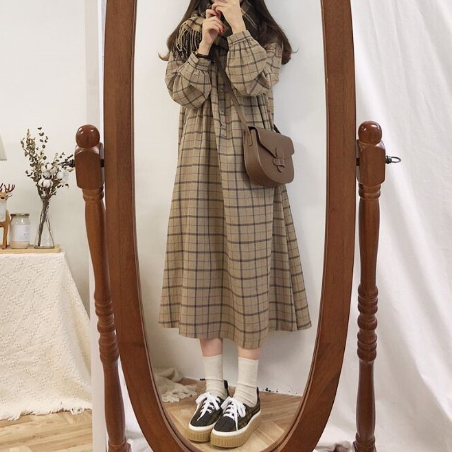 2色 レトロタータンチェックミドル丈ワンピ 9213 Sucrier シュクリエ お砂糖みたいに甘くてかわいい 量産型プチプラガーリー服 通販