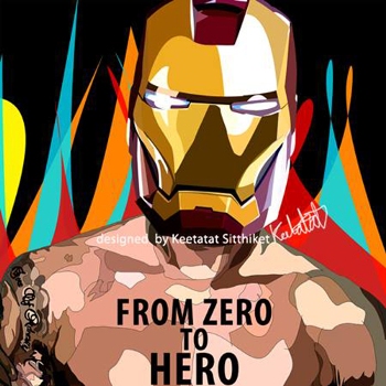 アイアンマン ゼロ Ironman Zero To Hero Lサイズ 52cm Papma 0058 ポップアートパネル フレーム公式通販サイト 商品数1000点超え