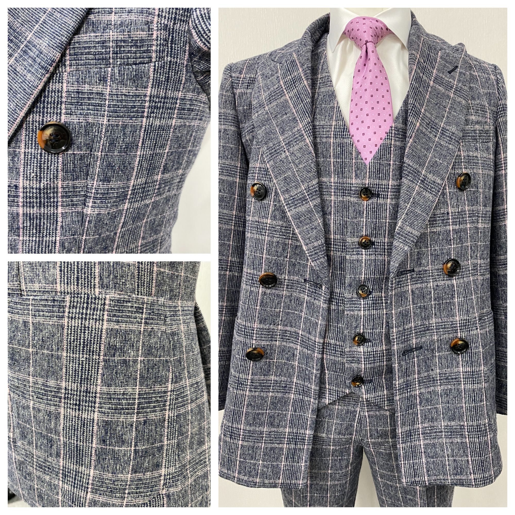 Nktarrowsグレーチェックダブルジャケットスリーピーススーツ Nkt Arrows エヌケイティアローズ