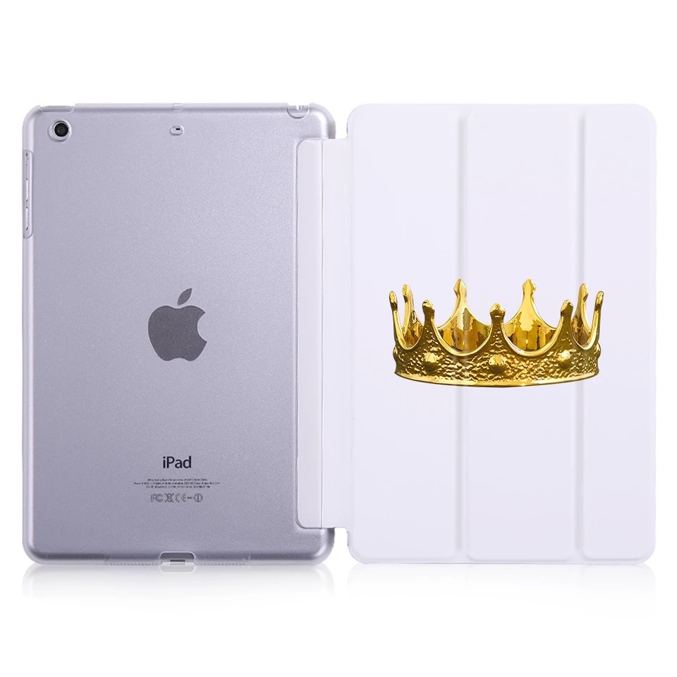 送料無料 Ipadケース クラウン 王冠 ゴールド 金 Pu レザー 革 かわいい おしゃれ タブレットケース 保護 カバー タブレット Ipad Air Mini Pro La Preference