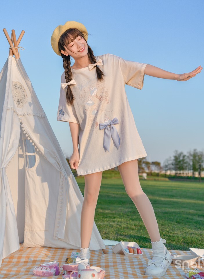 508 レディース ディズニー アリス 公認 ロリータ Tシャツ ワンピース 7fvj1g Lachouette