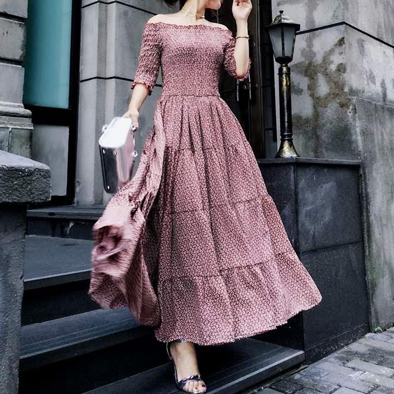 小花柄2wayオフショルダ ワンピース 593 Lurila