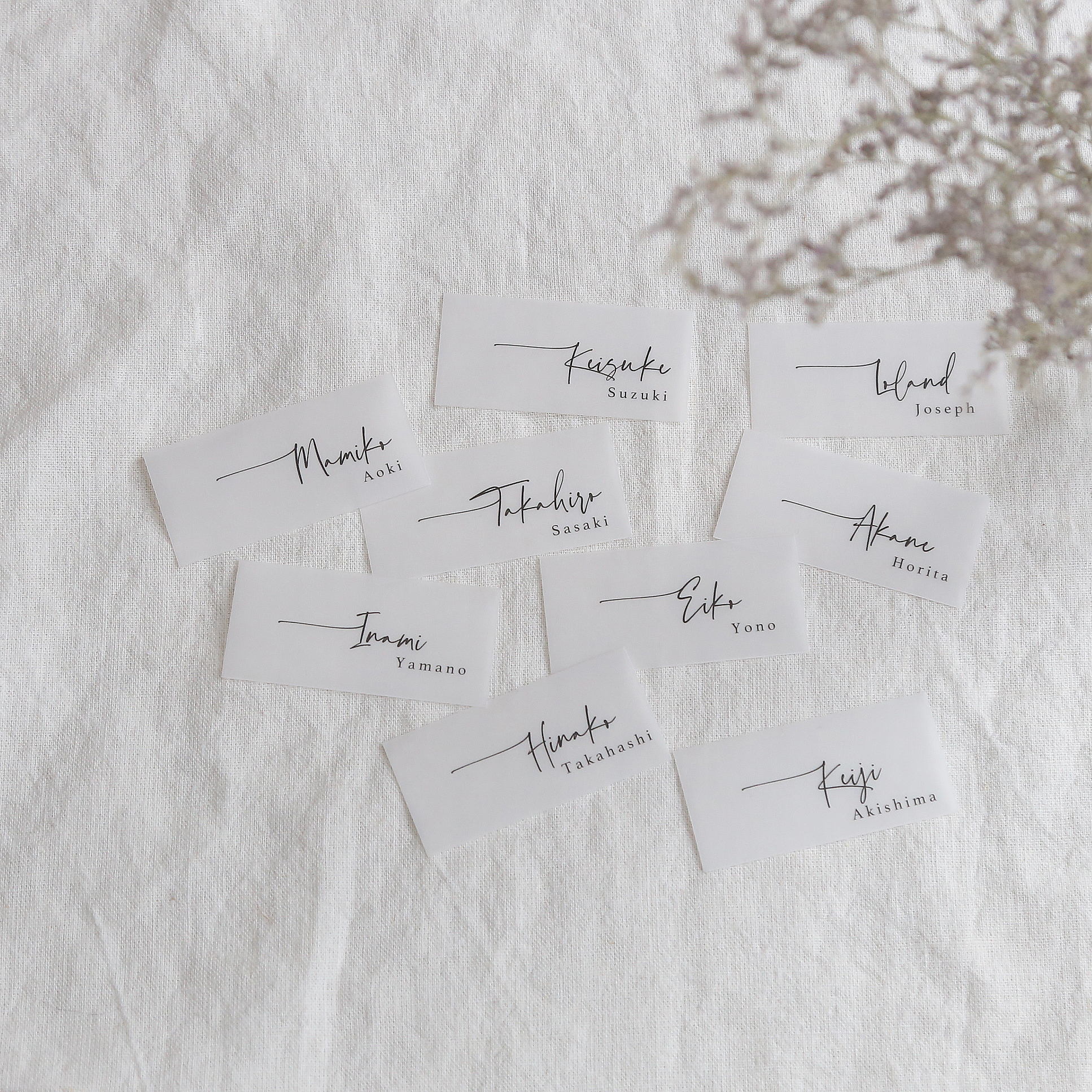 1枚45円 筆記体 Diy トレーシングペーパー 席札 エスコートカード Diy Store Pbw