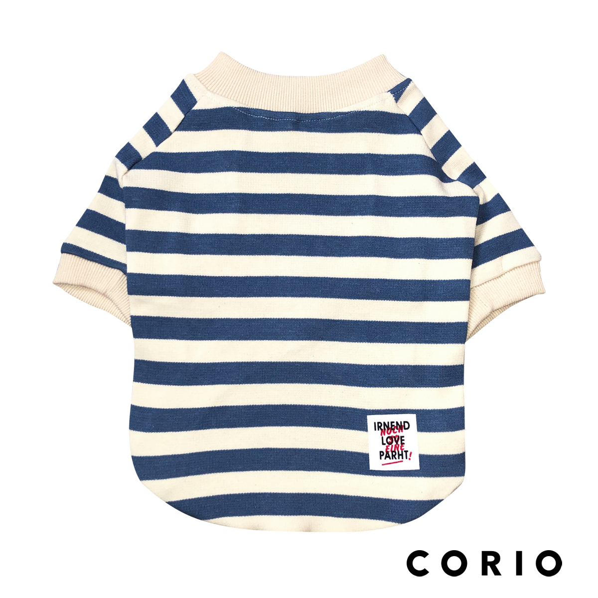 ボーダーニットtシャツ ブルー 犬服通販 Corio コリオ 小型 中型犬用の服多数