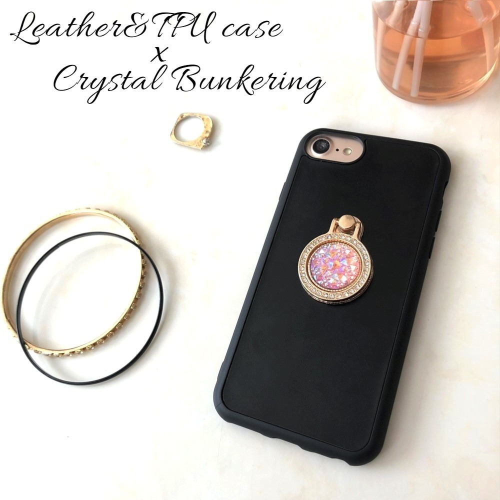 Iphoneケース バンカーリング レザー ソフトケース Iphonexsmax Iphonexr Iphonexs Iphone8 Iphonex Iphone8plus Iphone6s 大人可愛い贈り物 ギフト きらきら ブラック スマホケース専門店 Fios