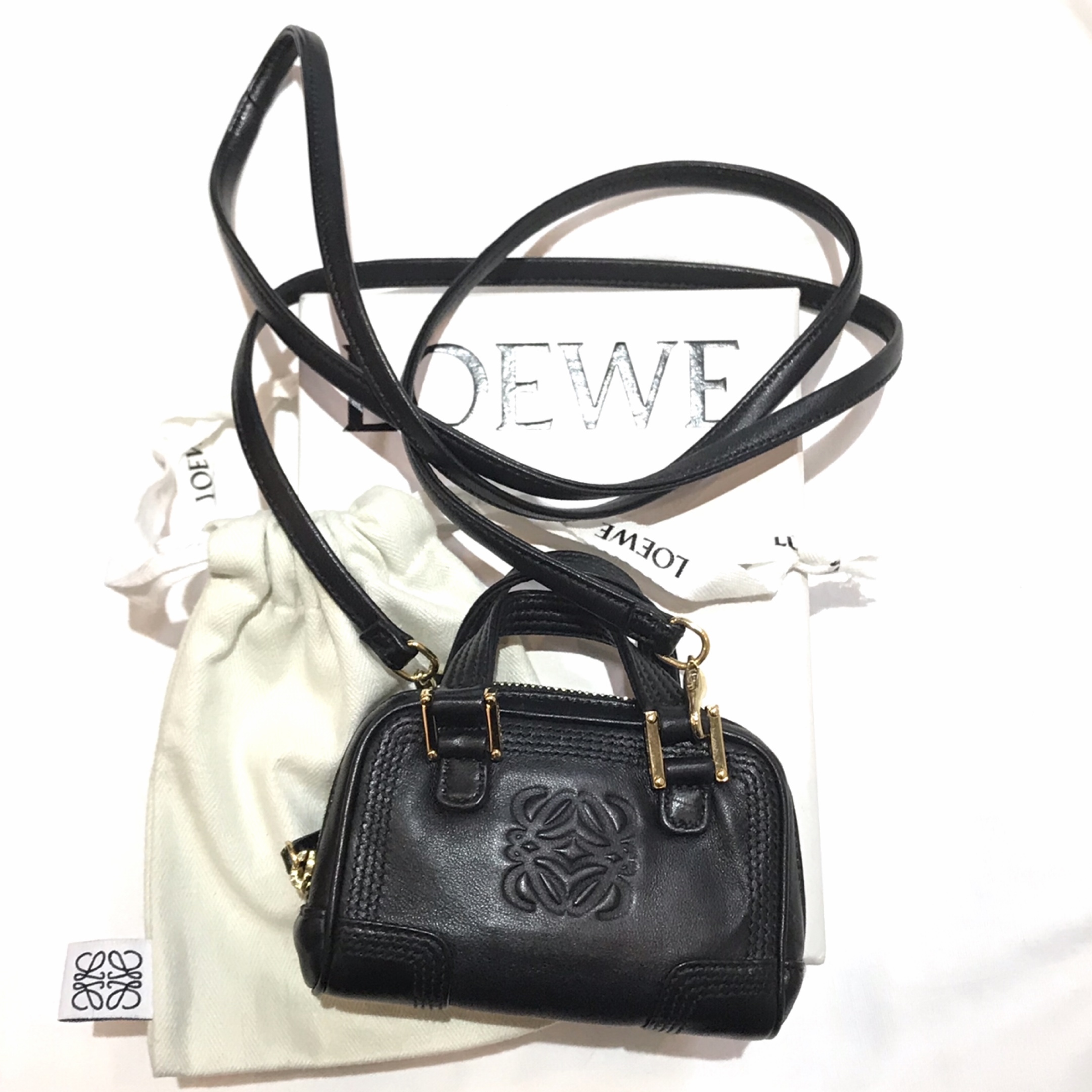 Loewe レザー マイクロミニ ショルダーバッグ ロエベ ポーチ キーリング J Marmie Vintage Select