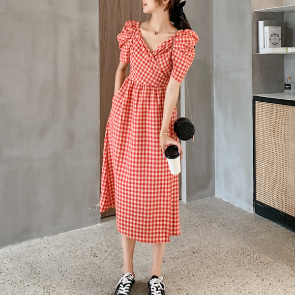 レディース ワンピース 夏 ワンピース チェック柄 ワンピース 春夏ワンピ きれいめ ワンピース 大人ワンピース ゆったるワンピース ロングワンピース リゾートワンピース シンプル おしゃれ 大人 可愛い 通勤 Liruha リルハ Meet New Me