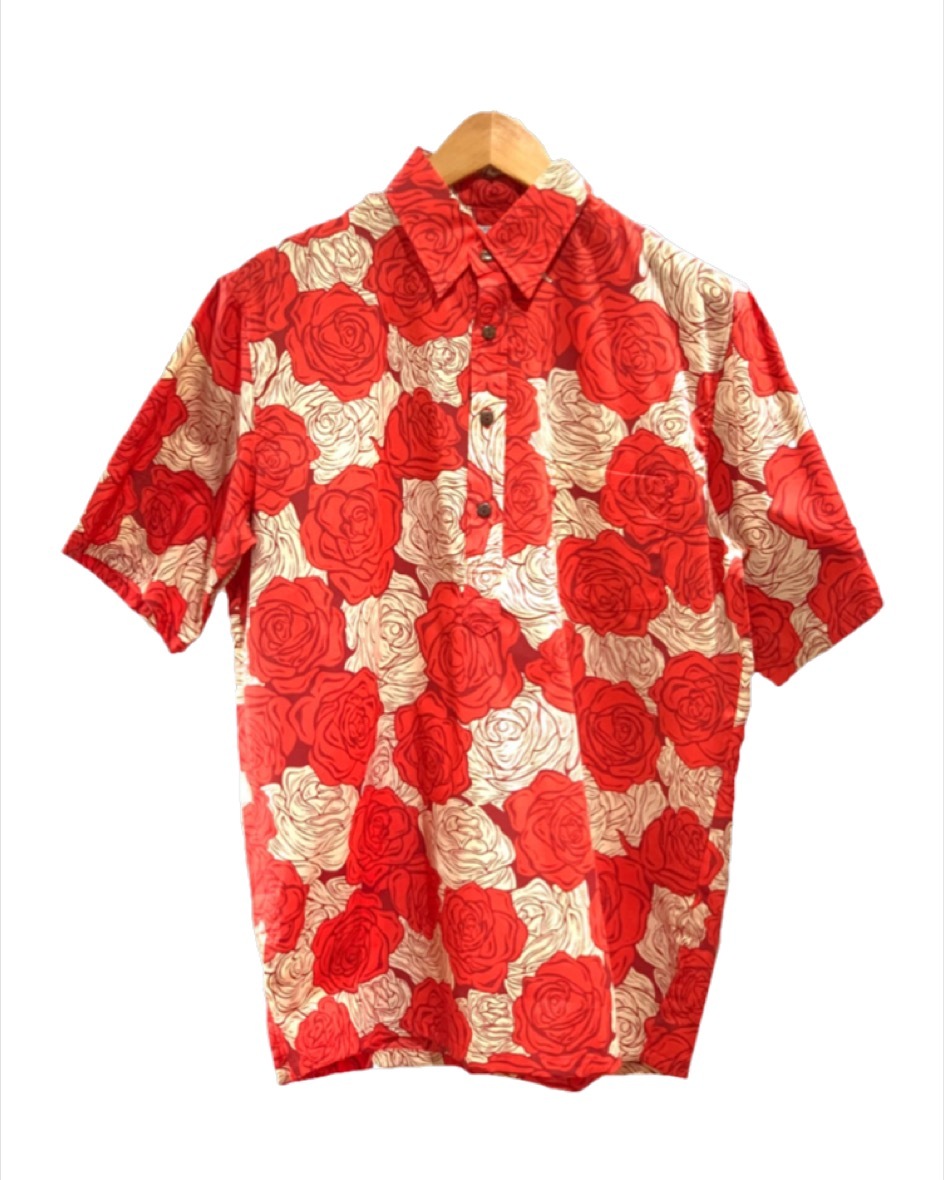 メンズ アロハシャツ ロケラニ バラ 柄 ハワイアンドレス エコルエヒク