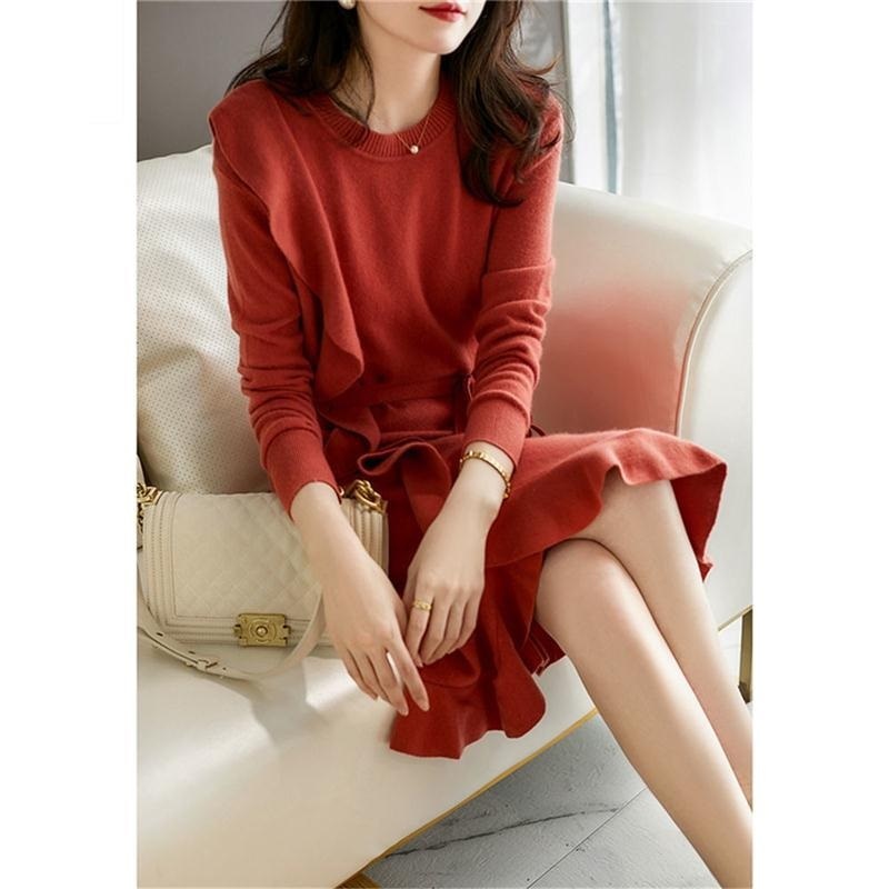 フリルニットワンピース ３色 1221 Club Zanetty