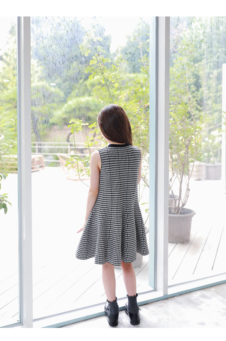 キッズフォーマル カーディガン ワンピース子供服 女の子 ブラック 千鳥格子 卒園式 入学式 フォーマル ワンピース 小学校 スーツ 卒業式 受験 七五三 面接 冠婚葬祭 送料無料 韓国レディース キッズファッション Londonbridge ロンドンブリッジ