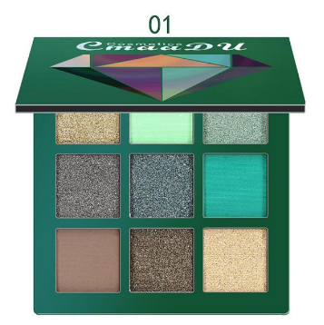 在庫処分sale A チャーミング グリッター カラフル アイシャドウ 9 色 パレットメイクアップパレット Miiediyfox K Fam51