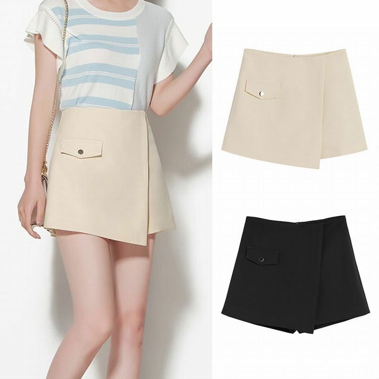レディース ラップショートパンツ パンツ ショート丈 キュロット 春 夏 コーデ Women S Irregular Pocket High Waist Shorts Skirt Dct Value Rave Notice バリューレイヴノーティス 韓国ファッションやハワイアンジュエリーなど海外通販