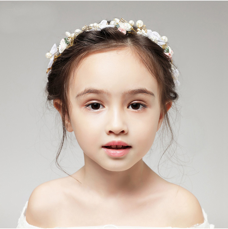 子どもカチューシャ フラワーティアラ 子供用 フォーマル 髪飾り ヘアアクセサリー キッズ 結婚式 ウェディング 発表会 入園式 卒園式 Elegant