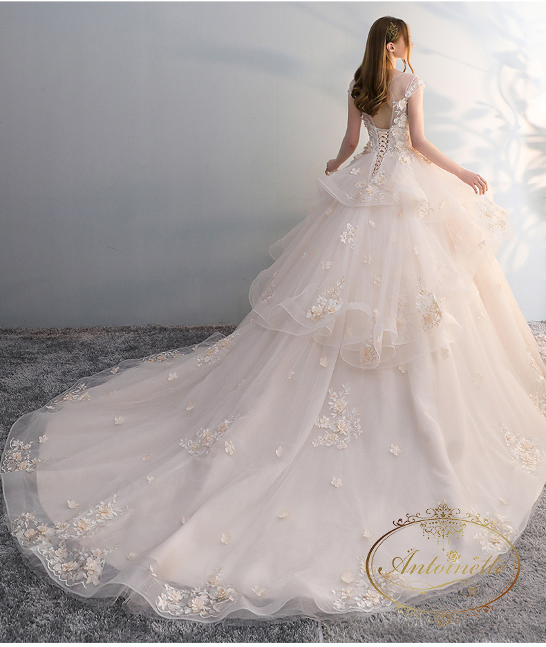 Ladies Wedding Dress Pink White Long A Line Happy Ceremony 海外 ウエディングドレス ピンクホワイト かわいい Aライン 小花柄 花柄 フラワードレス 可愛い レディース Antoinette