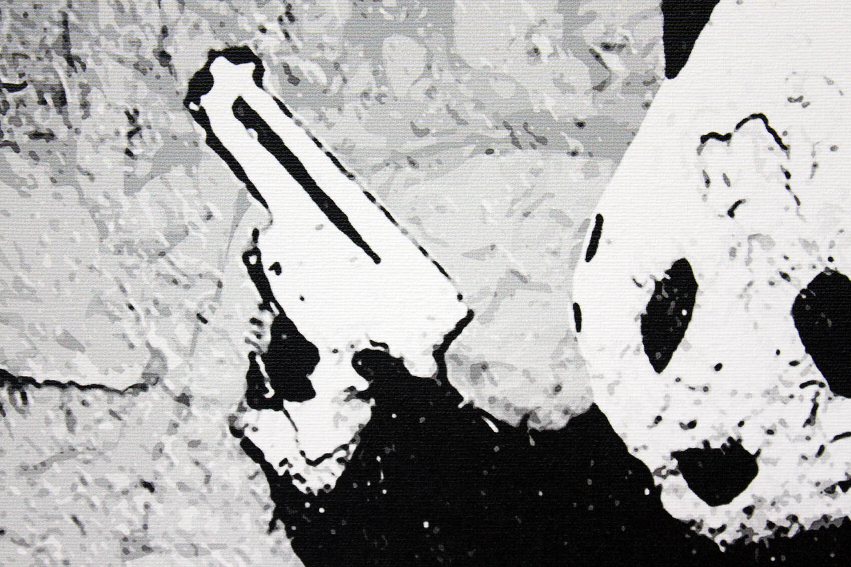 バンクシー パンダ ガンズ Panda With Guns 展示用フック付きキャンバスジークレ アートショップフォームス