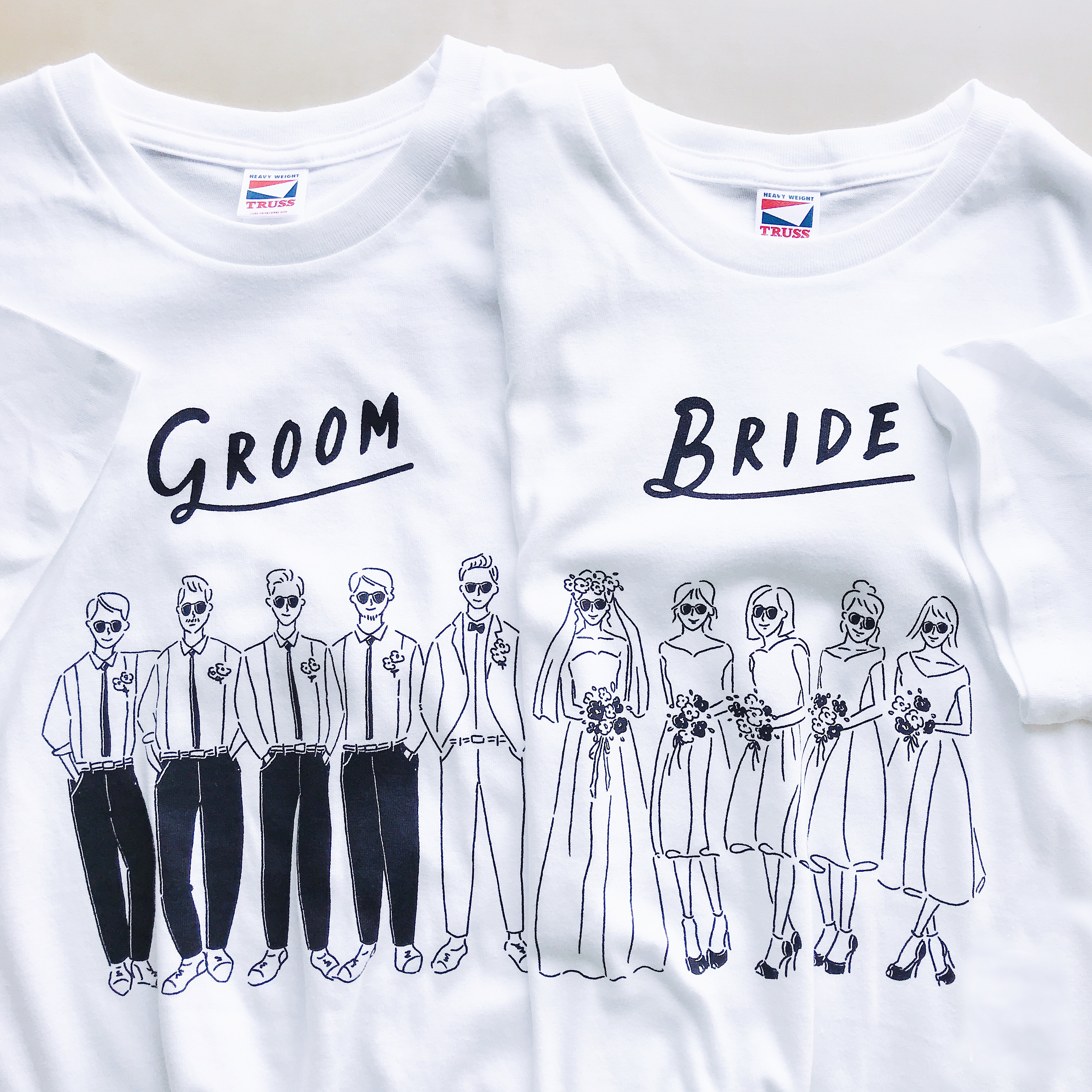 ペアｔシャツ Groom Bride ｔシャツ 小西製作所