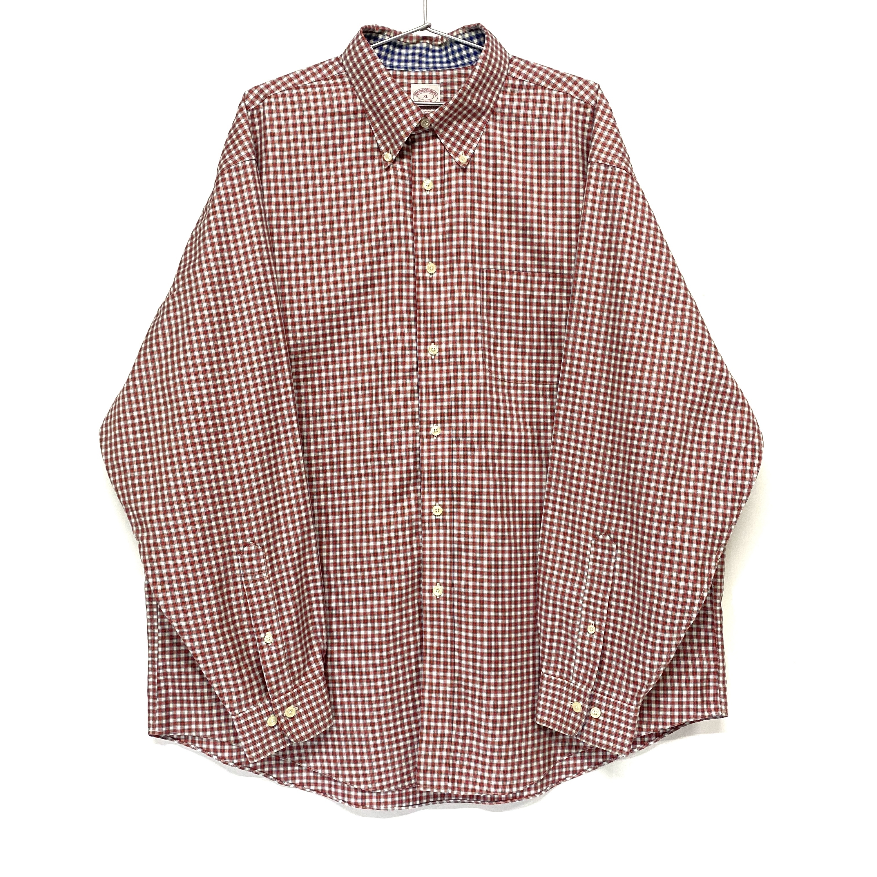 Brooks Brothers ブルックスブラザーズ チェック柄 長袖 ボタンダウンシャツ B Dシャツ レッド 赤 メンズxl 古着 長袖シャツ Cave 古着屋 公式 古着通販サイト