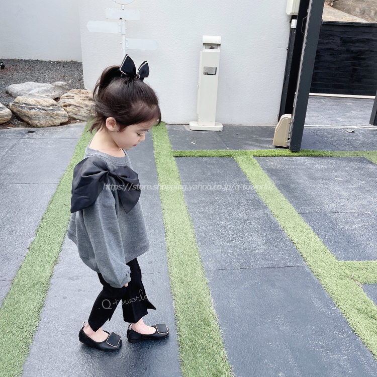 90 140 トップス リボン 女の子 長袖 女の子 韓国版 韓国子供服 子供服 Q Toworld キュートワールド 子供服 メール便は何点でも送料の合計は280円