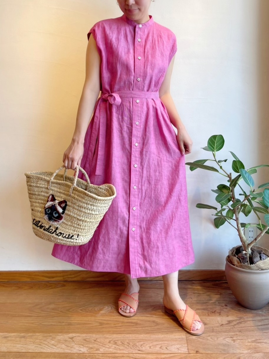 Ticca ノーカラーフレンチワンピース Anouk