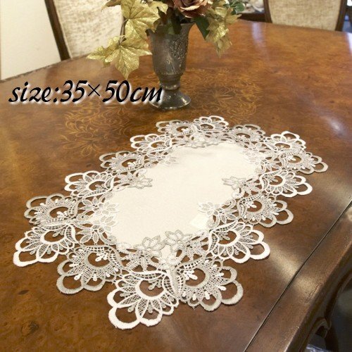 テーブルセンター レース 35 50cm Lana おしゃれ 上品 インテリアマット 花瓶敷 テーブルクロス 雑貨屋リエット
