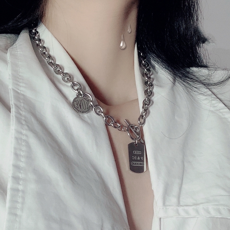 ドッグタグチェーンネックレス 2タイプ Oopsydaisy ウプシーデイジー レディース韓国ファッション通販