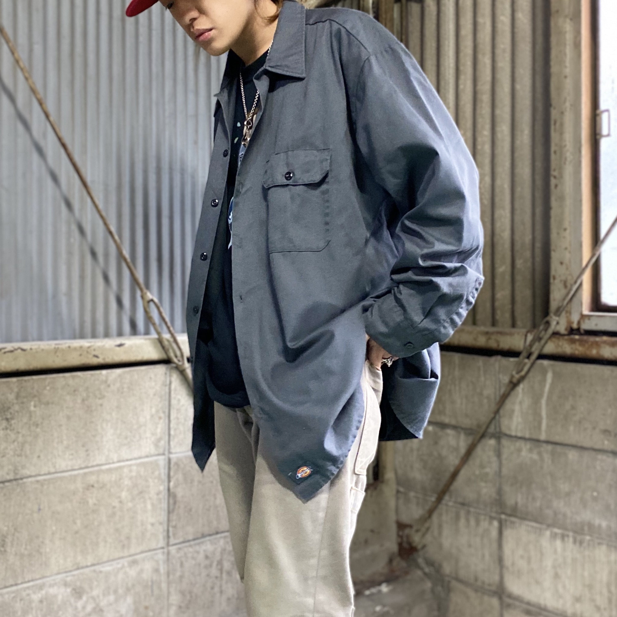 ビッグサイズ Dickies ディッキーズ 長袖 ワークシャツ グレー 灰色 大きいサイズ メンズ2xl 古着 長袖シャツ Cave 古着屋 公式 古着通販サイト ビッグサイズ Dickies ディッキーズ 長袖 ワークシャツ グレー 灰色 大きいサイズ メンズ2xl 古着 長袖シャツ Cave 古着屋 公式 古着通販サイト