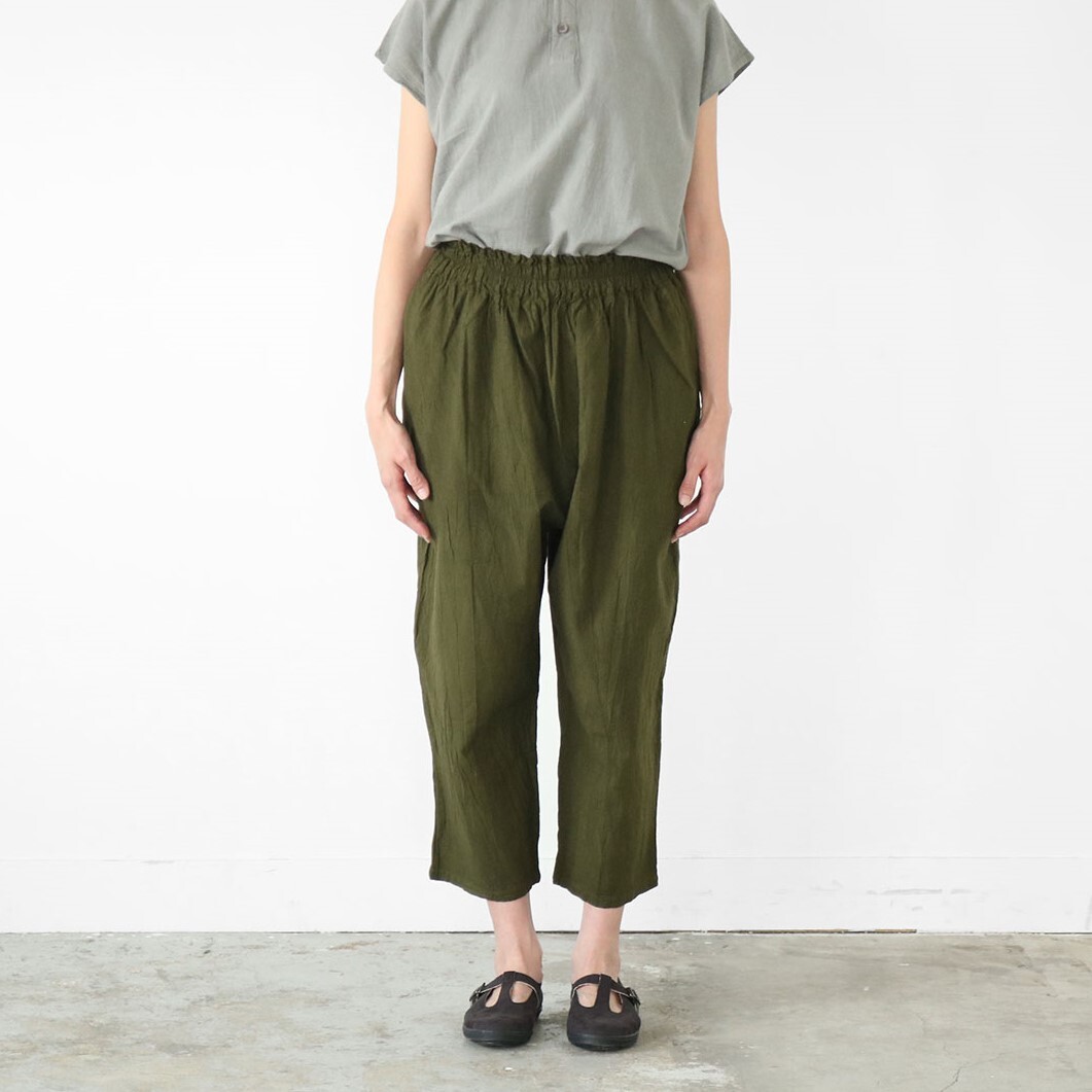 21新色追加 ヂェン先生の日常着 クロップドパンツ コットンリネン Robin Aso