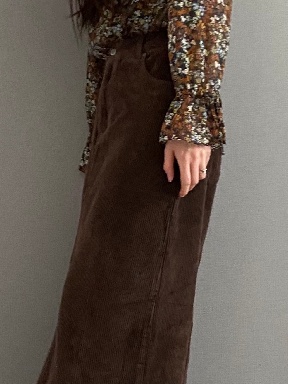 即納 No 971 コーデュロイロングスカート レディース Il